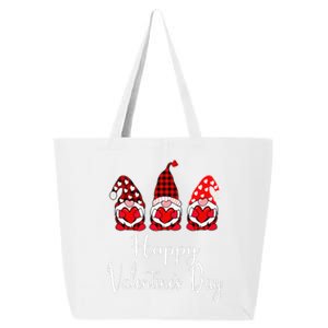 Gnome Valentine Gnomes Hearts Happy Valentines Day 25L Jumbo Tote