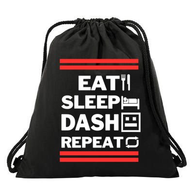 Geometry Video Gamer Lover Eat Sleep Dash Repeat Video Game Gift Drawstring Bag
