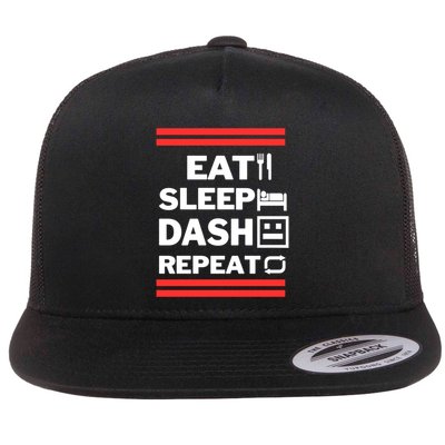 Geometry Video Gamer Lover Eat Sleep Dash Repeat Video Game Gift Flatbill Hat
