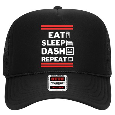 Geometry Video Gamer Lover Eat Sleep Dash Repeat Video Game Gift Trucker Hat