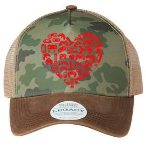 Gamer Video Games Heart Valentines Day Lover Legacy Tie Dye Trucker Hat