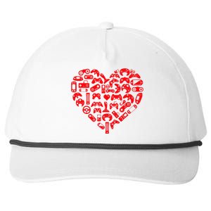 Gamer Video Games Heart Valentines Day Lover Snapback Five-Panel Rope Hat