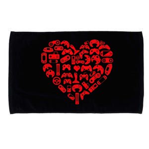 Gamer Video Games Heart Valentines Day Lover Microfiber Hand Towel