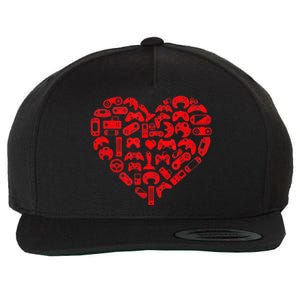 Gamer Video Games Heart Valentines Day Lover Wool Snapback Cap