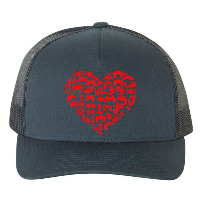 Gamer Video Games Heart Valentines Day Lover Yupoong Adult 5-Panel Trucker Hat