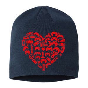 Gamer Video Games Heart Valentines Day Lover Sustainable Beanie