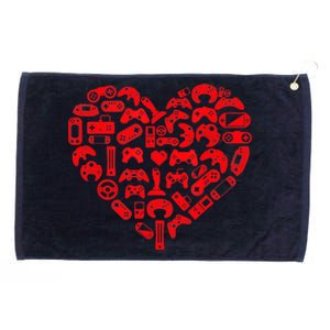 Gamer Video Games Heart Valentines Day Lover Grommeted Golf Towel