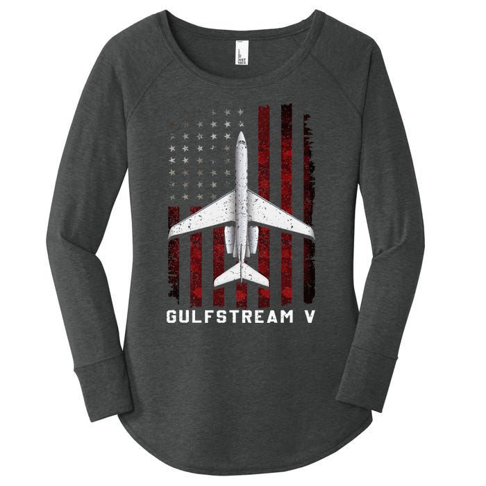 Gulfstream V G5 Jet G5 Plane Gulfstream 5 Gulfstream Gv Women's Perfect Tri Tunic Long Sleeve Shirt