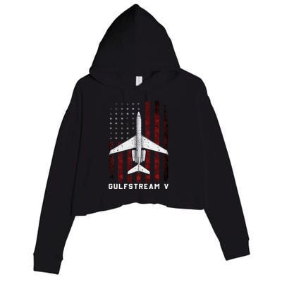 Gulfstream V G5 Jet G5 Plane Gulfstream 5 Gulfstream Gv Crop Fleece Hoodie