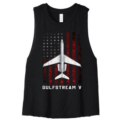 Gulfstream V G5 Jet G5 Plane Gulfstream 5 Gulfstream Gv Women's Racerback Cropped Tank