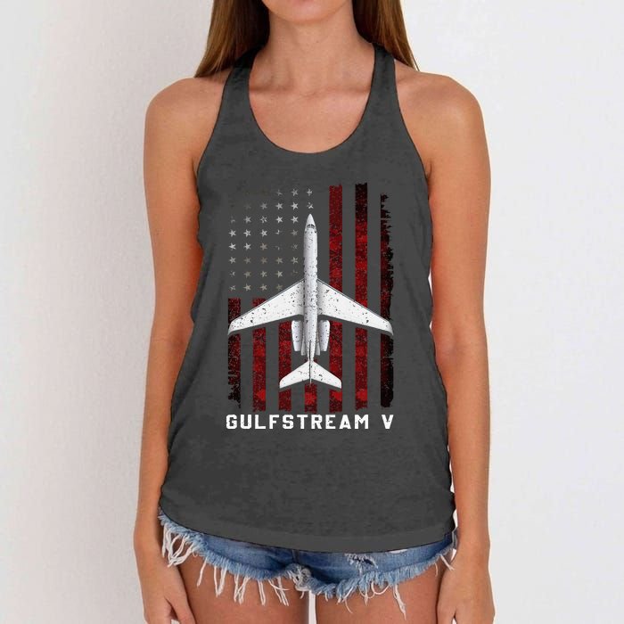 Gulfstream V G5 Jet G5 Plane Gulfstream 5 Gulfstream Gv Women's Knotted Racerback Tank