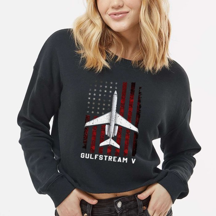 Gulfstream V G5 Jet G5 Plane Gulfstream 5 Gulfstream Gv Cropped Pullover Crew