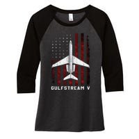 Gulfstream V G5 Jet G5 Plane Gulfstream 5 Gulfstream Gv Women's Tri-Blend 3/4-Sleeve Raglan Shirt