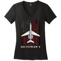 Gulfstream V G5 Jet G5 Plane Gulfstream 5 Gulfstream Gv Women's V-Neck T-Shirt