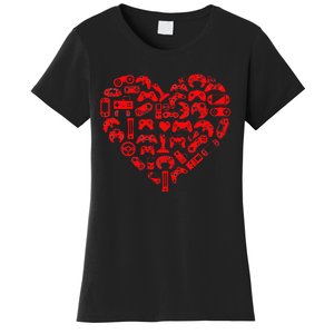 Gamer Video Games Heart Valentines Day Lover Women's T-Shirt