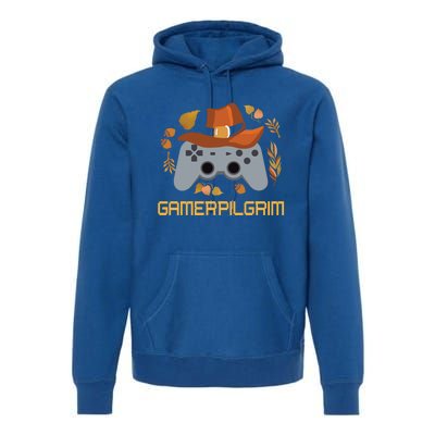 Gamerpilgrim Video Game Controller Funny Thanksgiving Game Gift Premium Hoodie