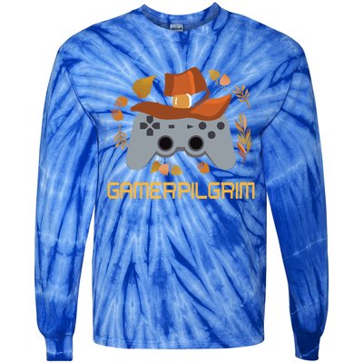 Gamerpilgrim Video Game Controller Funny Thanksgiving Game Gift Tie-Dye Long Sleeve Shirt