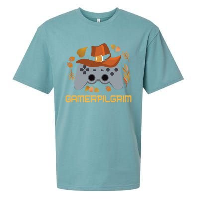 Gamerpilgrim Video Game Controller Funny Thanksgiving Game Gift Sueded Cloud Jersey T-Shirt