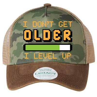 Geek Video Game Gamer Birthday I Dont Get Older I Level Up Gift Legacy Tie Dye Trucker Hat