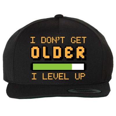 Geek Video Game Gamer Birthday I Dont Get Older I Level Up Gift Wool Snapback Cap
