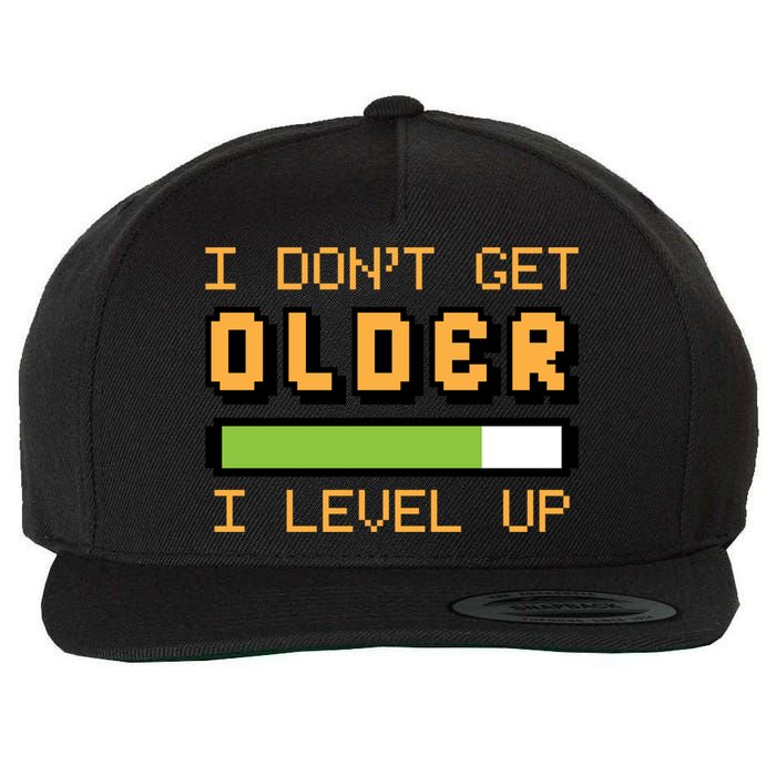 Geek Video Game Gamer Birthday I Dont Get Older I Level Up Gift Wool Snapback Cap