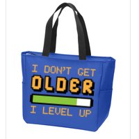Geek Video Game Gamer Birthday I Dont Get Older I Level Up Gift Zip Tote Bag