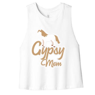 Gypsy Vanner Horse Mom Horseback Riding Stable Gift Women's Racerback Cropped Tank