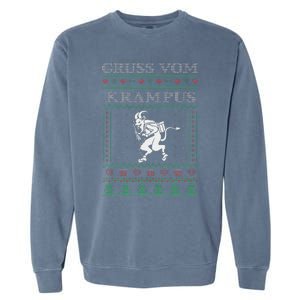 Gruss Vom Krampus Goth Ugly Christmas Sweater Garment-Dyed Sweatshirt