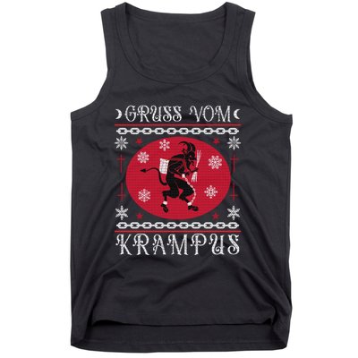 Gruss Vom Krampus. Goth Christmas Ugly Sweater Tank Top