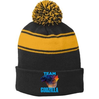 Godzilla vs Kong Offici.al Team Godzilla Neon Stripe Pom Pom Beanie