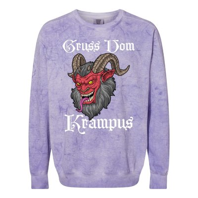 Gruss Vom Krampus Germanic Christmas Demon Merry Krampus Colorblast Crewneck Sweatshirt