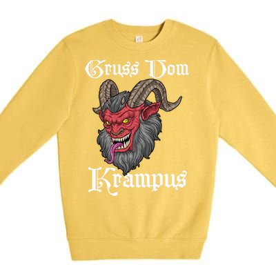 Gruss Vom Krampus Germanic Christmas Demon Merry Krampus Premium Crewneck Sweatshirt