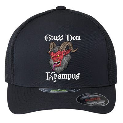 Gruss Vom Krampus Germanic Christmas Demon Merry Krampus Flexfit Unipanel Trucker Cap