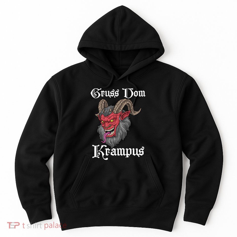 Gruss Vom Krampus Germanic Christmas Demon Merry Krampus Hoodie