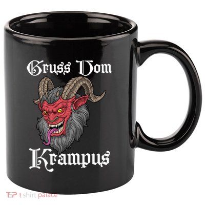 Gruss Vom Krampus Germanic Christmas Demon Merry Krampus 11oz C Handle Ceramic Mug
