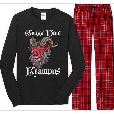 Gruss Vom Krampus Germanic Christmas Demon Merry Krampus Long Sleeve Pajama Set