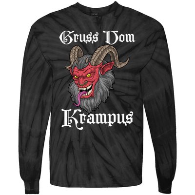 Gruss Vom Krampus Germanic Christmas Demon Merry Krampus Tie-Dye Long Sleeve Shirt