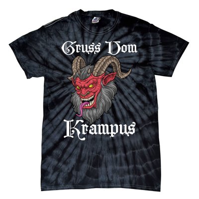 Gruss Vom Krampus Germanic Christmas Demon Merry Krampus Tie-Dye T-Shirt