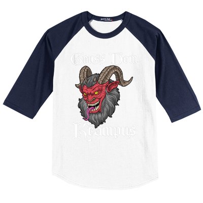 Gruss Vom Krampus Germanic Christmas Demon Merry Krampus Baseball Sleeve Shirt