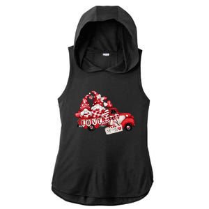 Gnomes Valentine Love Truck Happy Valentines Day Gifts Ladies PosiCharge Tri-Blend Wicking Draft Hoodie Tank