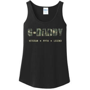 G-Daddy Veteran Myth Legend Camo American Flag Father's Day Ladies Essential Tank