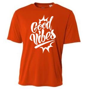 Good Vibes Motivational Quote Cooling Performance Crew T-Shirt