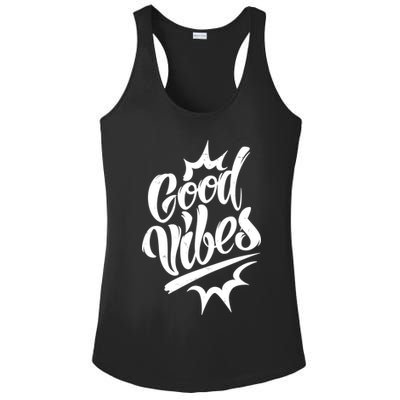 Good Vibes Motivational Quote Ladies PosiCharge Competitor Racerback Tank