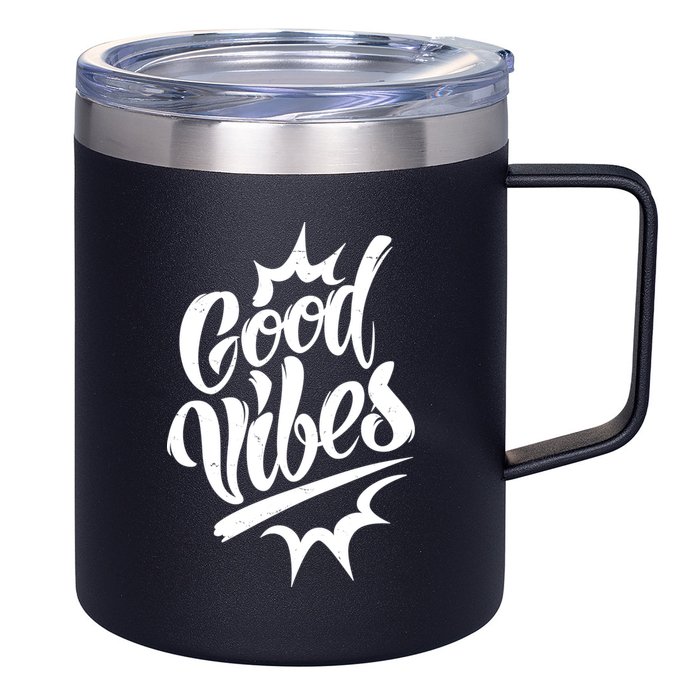 Good Vibes Motivational Quote 12oz Stainless Steel Coffee Mug