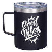 Good Vibes Motivational Quote 12oz Stainless Steel Coffee Mug