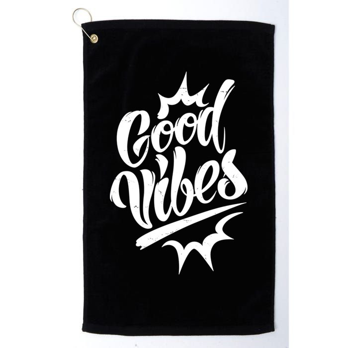 Good Vibes Motivational Quote Golf Towel
