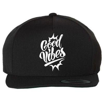 Good Vibes Motivational Quote Wool Snapback Cap