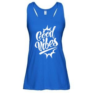 Good Vibes Motivational Quote Ladies Essential Flowy Tank