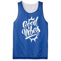 Good Vibes Motivational Quote Mesh Reversible Basketball Jersey Tank