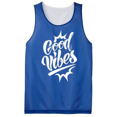 Good Vibes Motivational Quote Mesh Reversible Basketball Jersey Tank